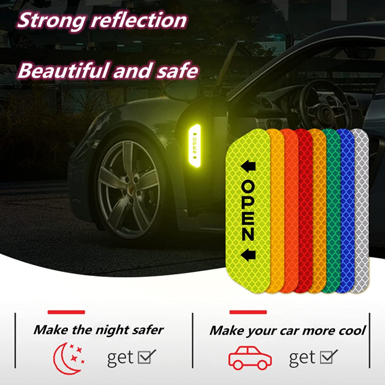 Custom Self Adhesive Car Door Open Reflective Stickers - 